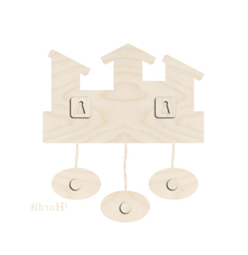 Personalized | Blissful Ram Ji Wooden Name plate with Two Kids - Image 7