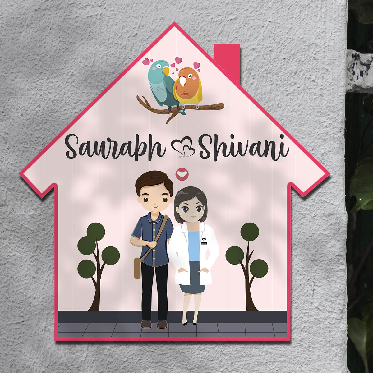 Doctor Couple Nameplate | Personalized | 12×12 inches