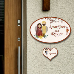 House Name Plate for Punjabi Couple | Personalized