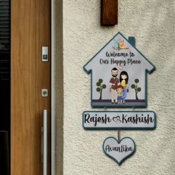 Hut Style Wooden Name Plate | Personalized