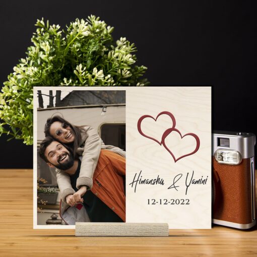 Wedding Photo Wood Print | Personalized | 5x7 Inch - Image 3