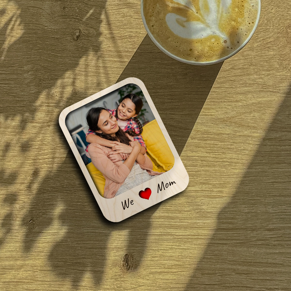 Personalized | We Love Mom Wooden Fridge Magnet - Image 2