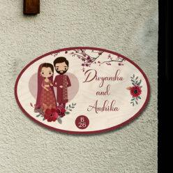 Oval Couple Theme Nameplate | Personalized | 12x8 Inch (Copy)