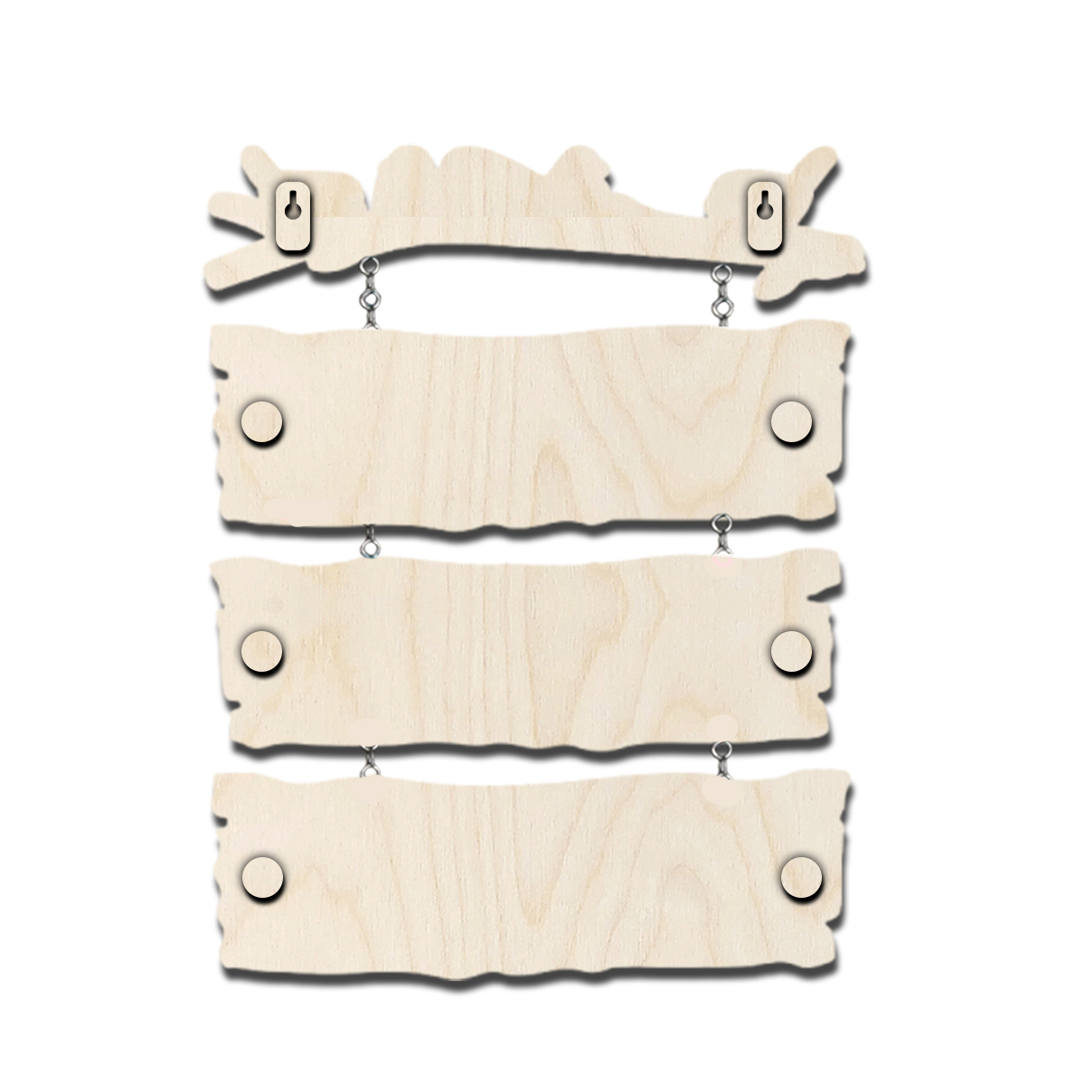 Personalized Sparrow Plank | Wooden 3D Nameplate with Two Kids - Image 9