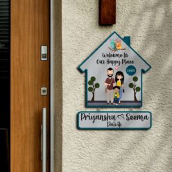 Happy Place Couple Name Plate | Personalized