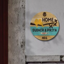 Sweet Home Wooden 3D Name Plate | Personalized