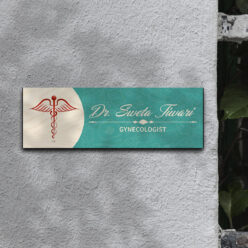 Wooden Name Plate For Doctor | Personalized |12x4 inch