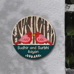 Birds Theme Wooden 3D Name plate