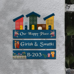 Personalized | Colorful Hut Style Wooden Nameplate