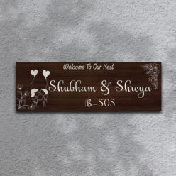 Welcome To Our Nest Wooden Name Plate | Personalized