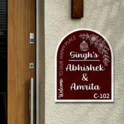 Curved Wooden Name plate | Personalized