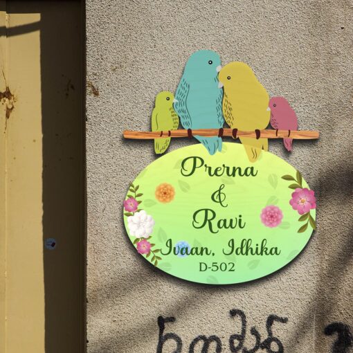 Personalized | Love Bird Wooden Name plate - Image 4