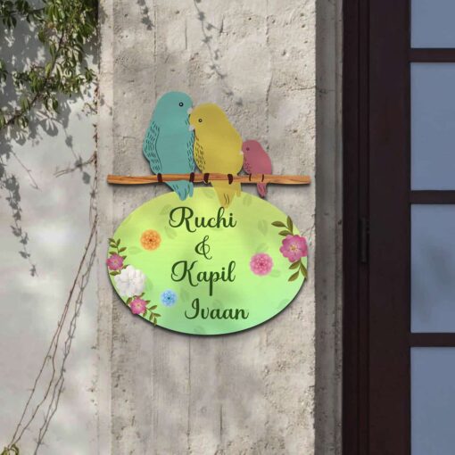 Personalized | Love Bird Wooden Name plate - Image 5
