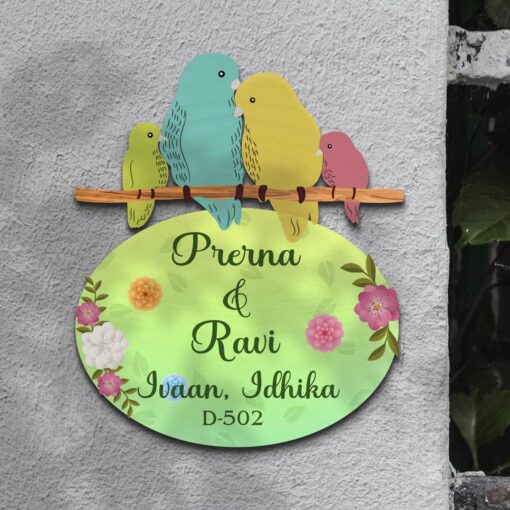 Personalized | Love Bird Wooden Name plate - Image 6