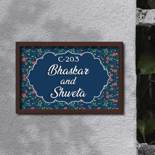 Personalized | Dark Floral Nameplate for House with 3d Acrylic - Image 4