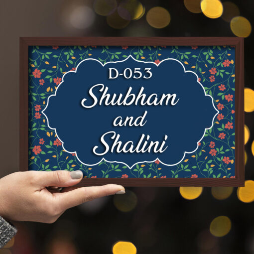 Personalized | Dark Floral Nameplate for House with 3d Acrylic - Image 3