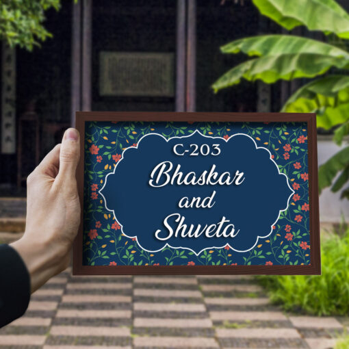 Personalized | Dark Floral Nameplate for House with 3d Acrylic - Image 2