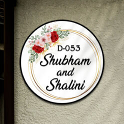 Tropical Flowers Name Plate with 3d Acrylic Letters | Personalized