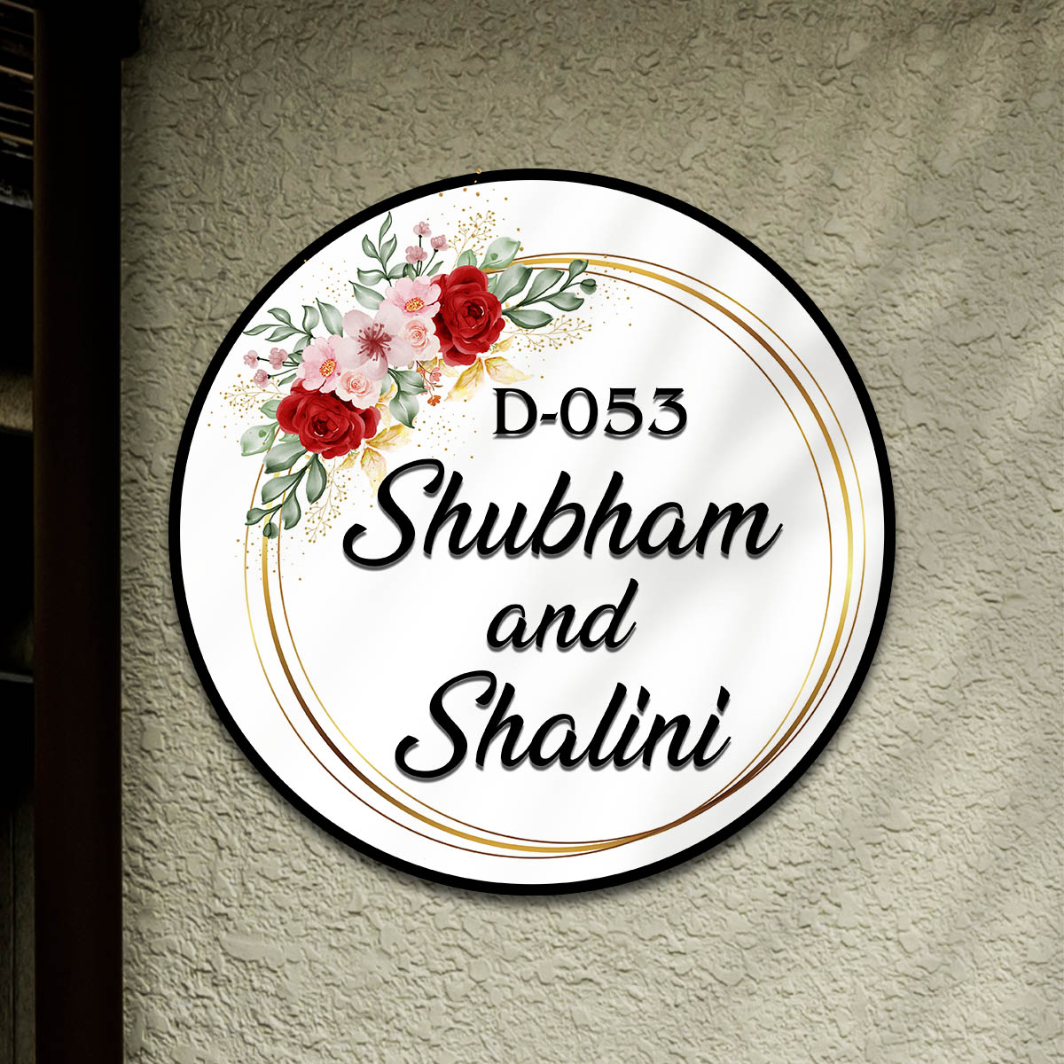 Tropical Flowers Name Plate with 3d Acrylic Letters | Personalized