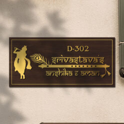 Divine Krishna 3D Acrylic Nameplate | Personalized