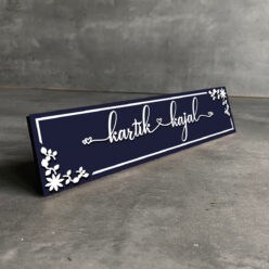 Sleek 3D Wooden Couple Name Plate | Personalized