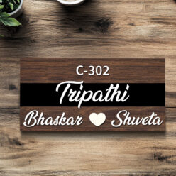 Personalized | Classic Dark Brown Wooden Nameplate with 3D Acrylic Letter