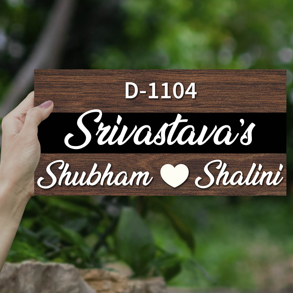 Brown Wood Nameplate | 3D Acrylic | Personalized