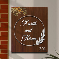 Blossom Wooden 3d Nameplate with Acrylic Letters | Personalized
