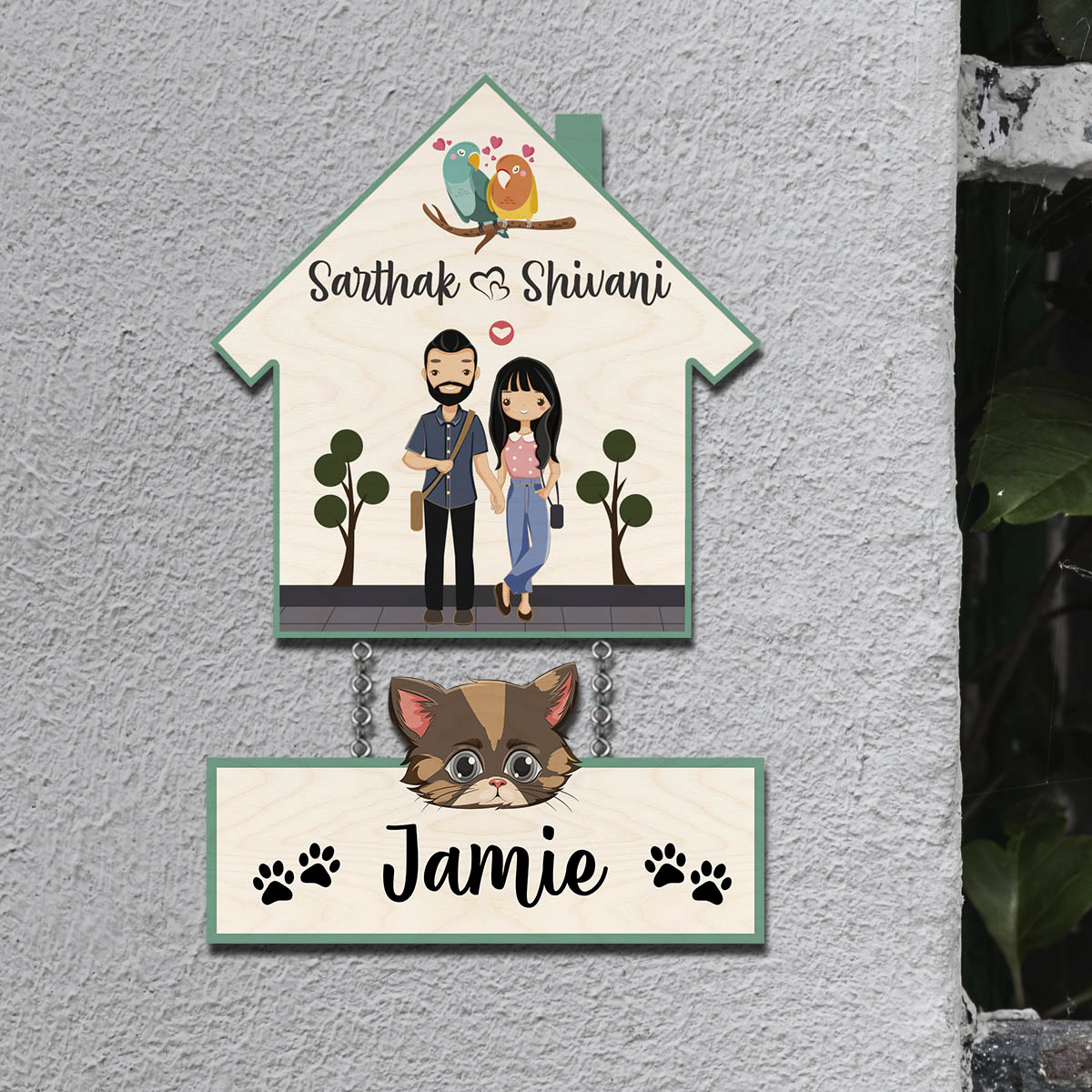 Hut Style Cat Name Plate | Personalized | 12X18 Inches - Image 6