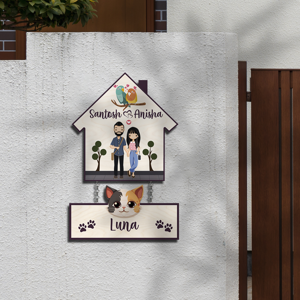 Hut Style Cat Name Plate | Personalized | 12X18 Inches - Image 8