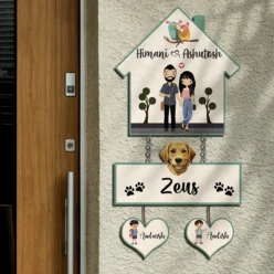 Hut Style Dog and kids Name Plate | Personalized