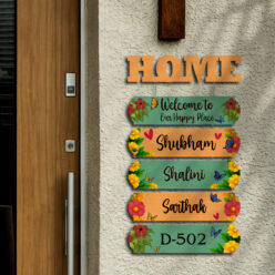 Vibrant Colored Wooden Name Plate | Personalized |