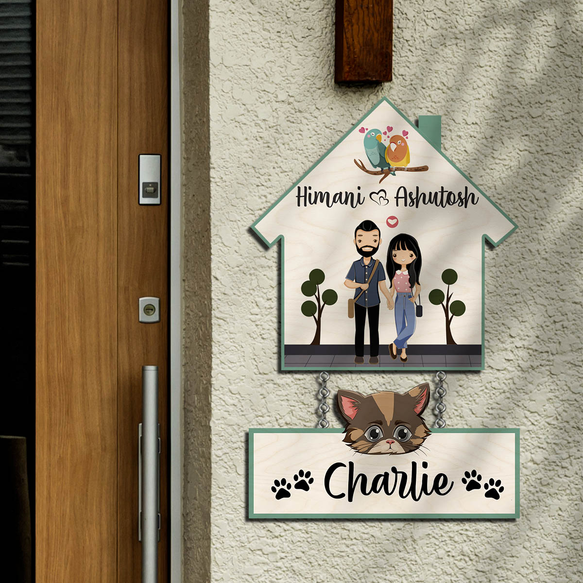 Hut Style Cat Name Plate | Personalized | 12X18 Inches - Image 3