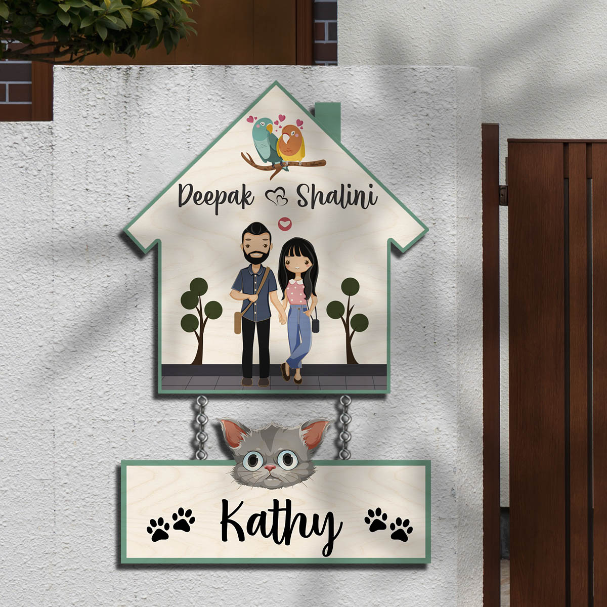 Hut Style Cat Name Plate | Personalized | 12X18 Inches - Image 4