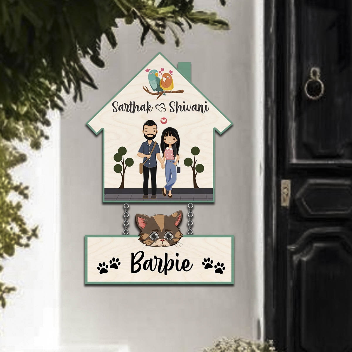 Hut Style Cat Name Plate | Personalized | 12X18 Inches - Image 5