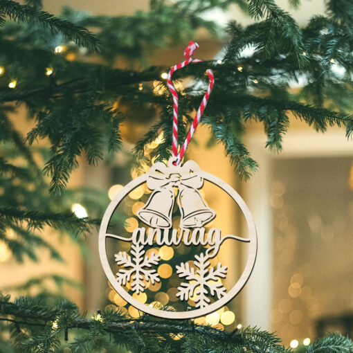 Name Festive Christmas Wooden Ornaments | Customized & Personal | 4 Inch - Image 2