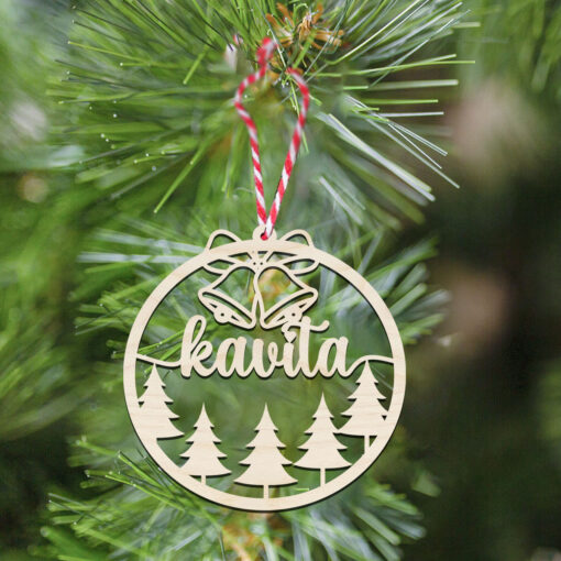 Name Festive Christmas Wooden Ornaments | Customized & Personal | 4 Inch - Image 5
