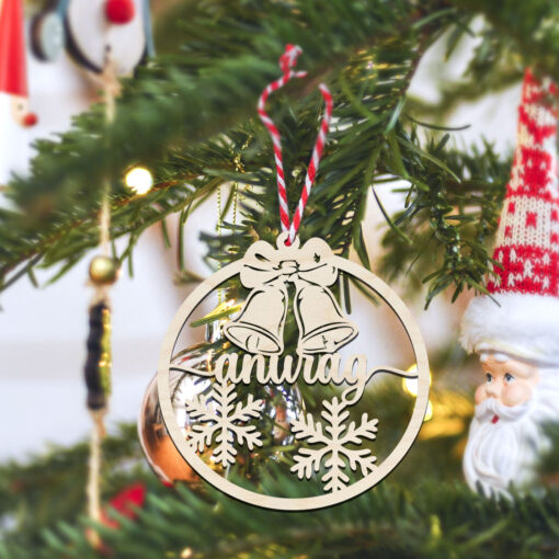 Name Festive Christmas Wooden Ornaments | Customized & Personal | 4 Inch - Image 6
