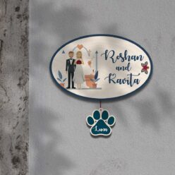 Christian Name Plate With Pets | Personalized