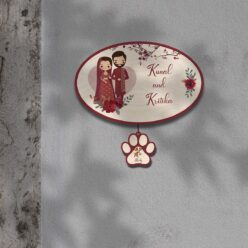 Couple Name Plate with Pet | Personalized