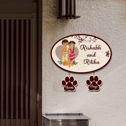 South Couple with Pet Name Plate | Personalized - Image 5