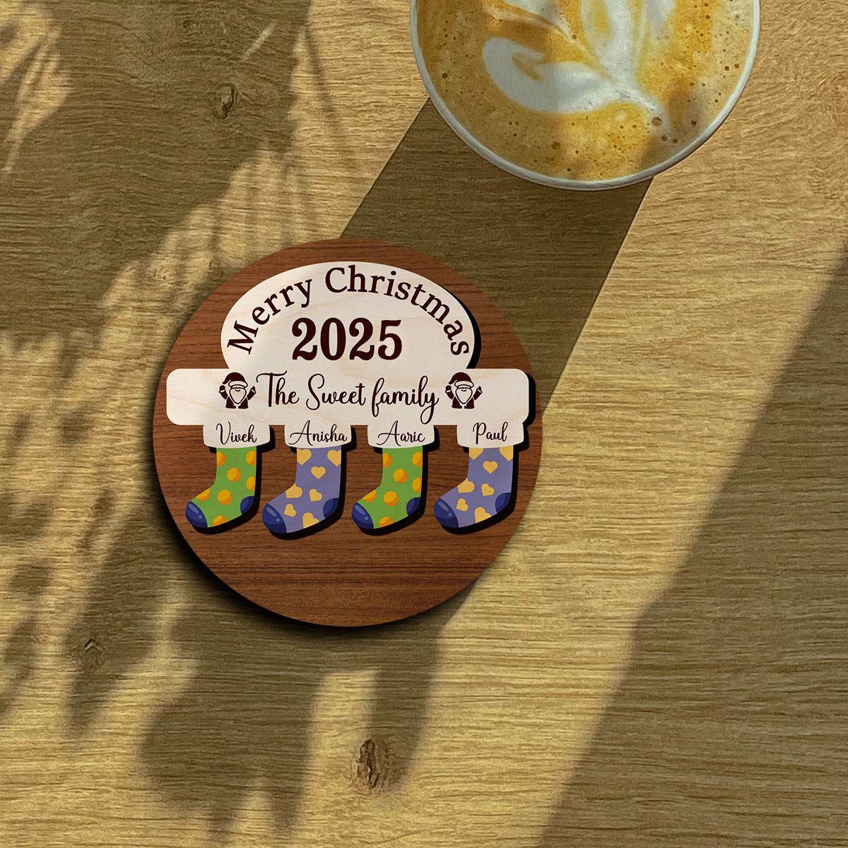 Stockings Wooden Fridge Magnet | personalized | 5 Inch - Image 5