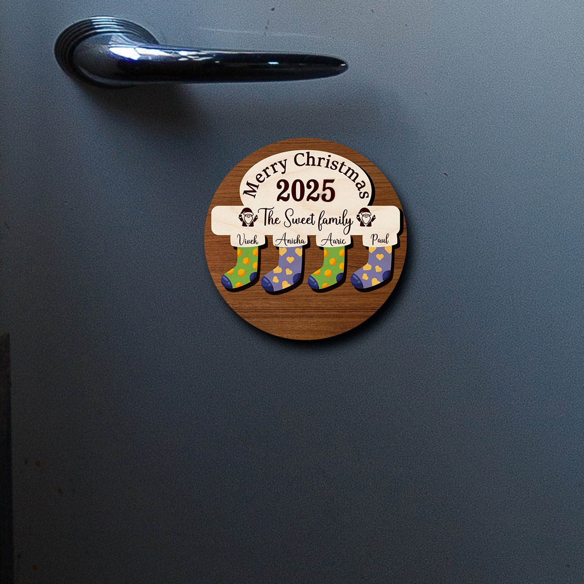 Stockings Wooden Fridge Magnet | personalized | 5 Inch - Image 4