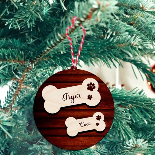 Dog Name Festive Christmas Wooden Ornaments | Customized & Personal | 4 Inch - Image 5