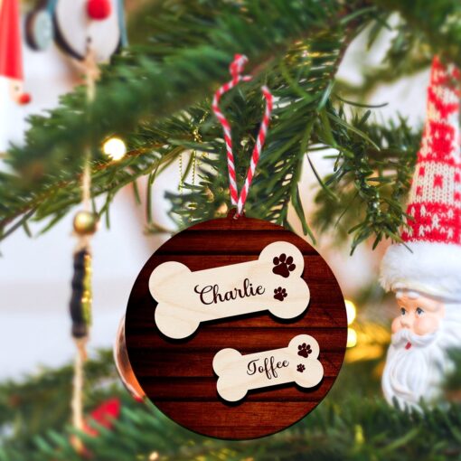 Dog Name Festive Christmas Wooden Ornaments | Customized & Personal | 4 Inch - Image 6