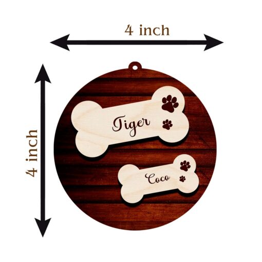 Dog Name Festive Christmas Wooden Ornaments | Customized & Personal | 4 Inch - Image 3