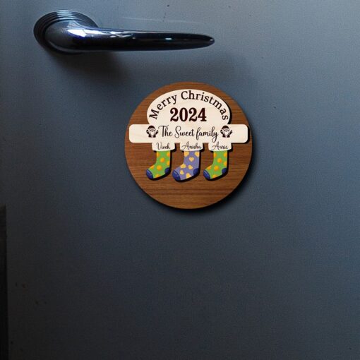 Stockings Wooden Fridge Magnet | personalized | 5 Inch - Image 2