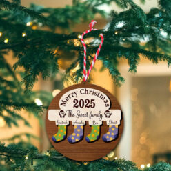 Stockings Wooden Ornament with Magnet | Personalized | 5 Inch