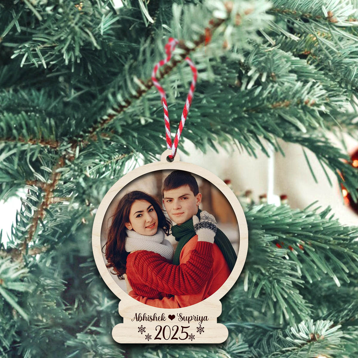 Timeless Cherished Photo Ornament with Magnet | Customizable Gift | 4 Inch