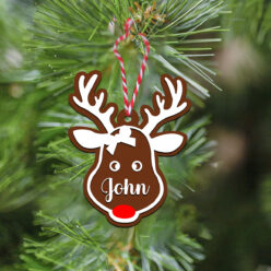 3D Reindeer name color wooden charismas ornament | Personalized | 5x4 Inch